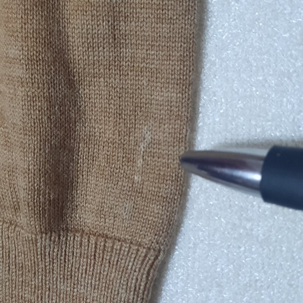 NWT Extra Fine Merino Wool Washable V Neck Caramel Brown Pullover Sweater Small - Picture 5 of 16